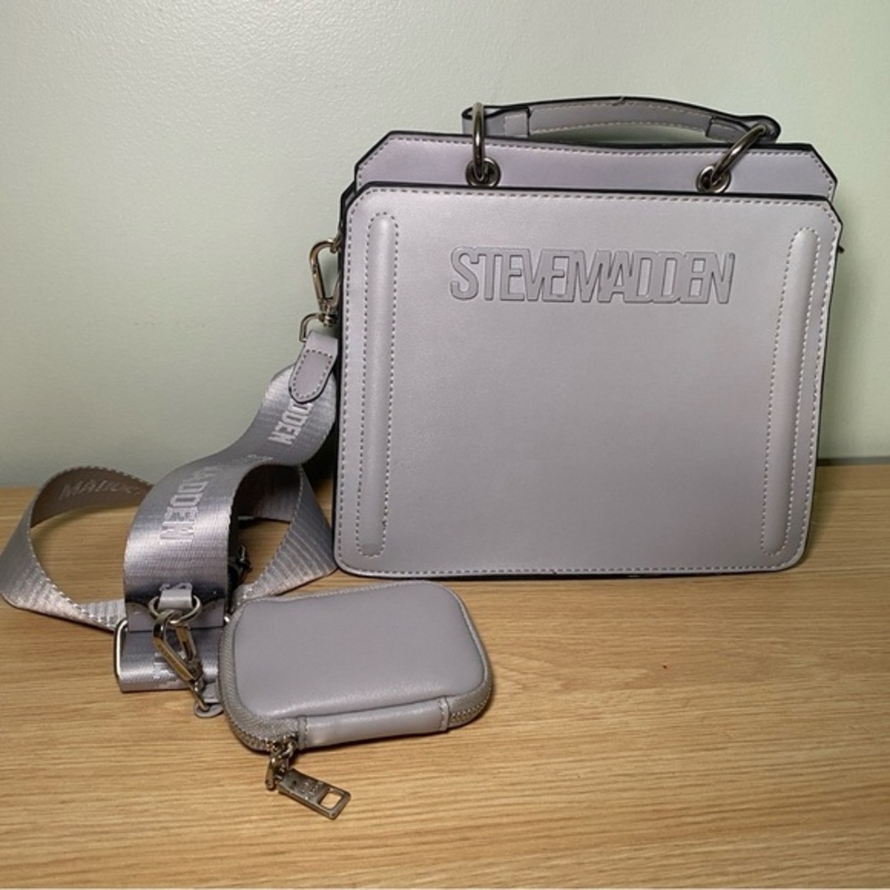 Steve Madden Bevelyn Satchel Crossbody Bag Blue Gray Air Pod‎ Tik Tik Viral